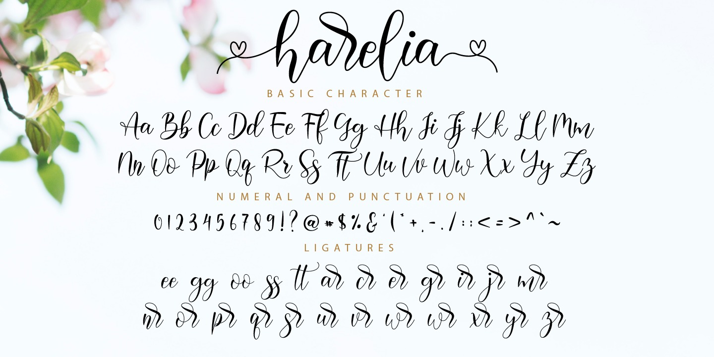 Beispiel einer Harelia Regular-Schriftart